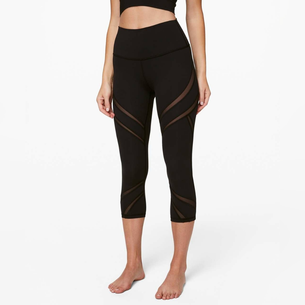 Lululemon Wunder Under High-Rise Crop 21" *Mesh Black Size 10